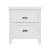 20" White Two Drawer Nightstand With Solid Wood Top